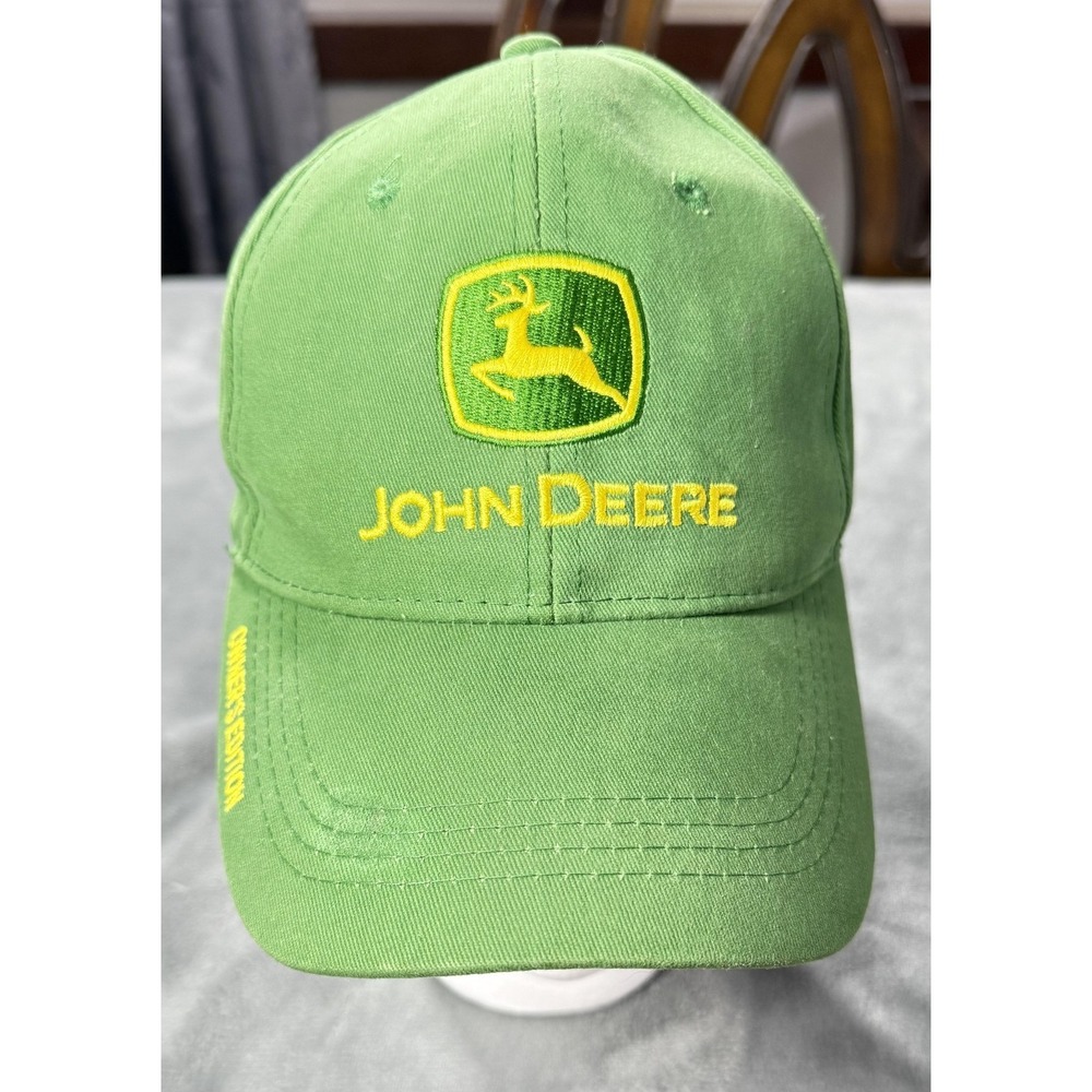 John Deere Hat Cap Strap Back Mens One Size Green Owners Edition Runs Like Deere